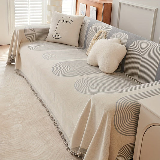 1pc Chenille Integrated Sofa Cover Blanket Bohemian Household Bedroom Living Room Sofa Decorative Throw Blanket Couch Cover Blanket, Shenyl, Integrated, Bohemian, Blanket