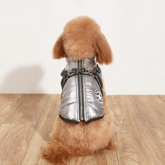 Pet Warm Dog Cotton-padded Clothes Fleece-lined Thickened Reflective Gallus