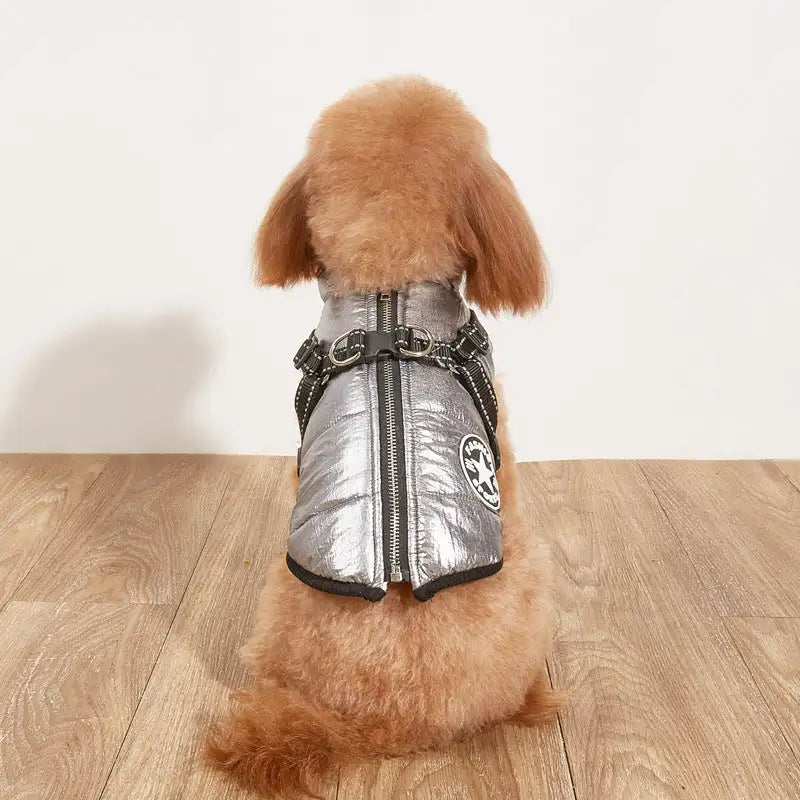 Pet Warm Dog Cotton-padded Clothes Fleece-lined Thickened Reflective Gallus