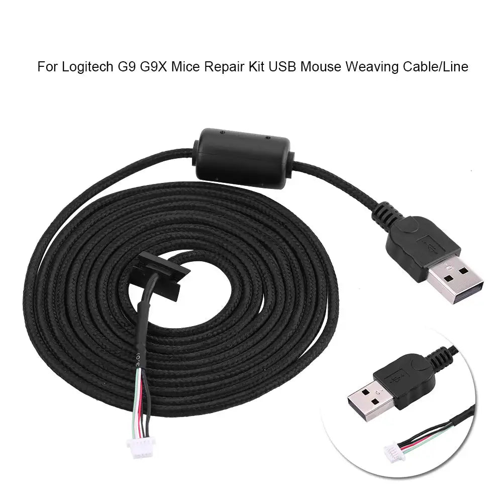 2meters USB Mouse Line Wire Cable Replacement Repair Accessory For Logitech G9/G9X Game Mouse