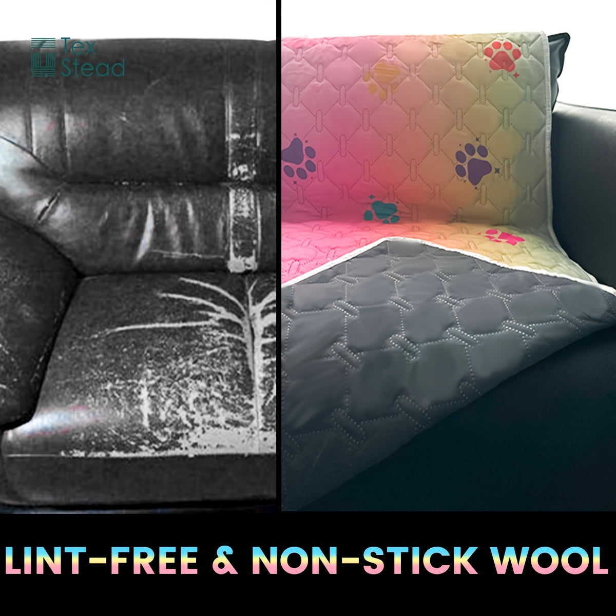 Ultimate Reversible Dog Bed Cover - Waterproof, Washable, Reusable Camping Mat with Geometric Embroidery Blanket, Rainbow Dog Paw Design, Easy to Clean and Durable for Indoor and Outdoor Use