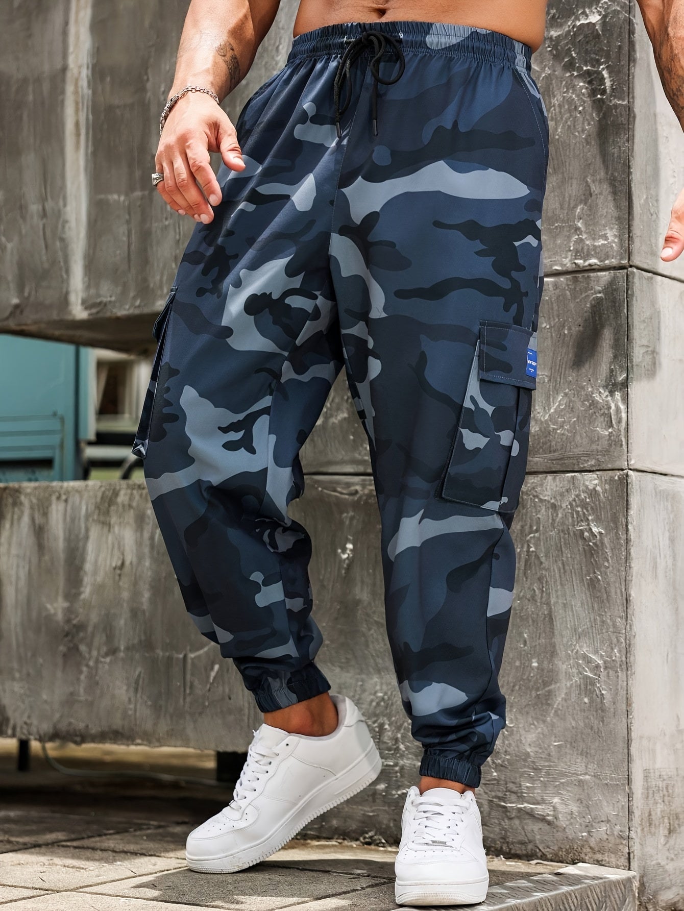 Ultimate Camouflage Combat Joggers – Men's Plus Size Cuffed Cargo Pants with Multiple Pockets - Premium joggers from Lizard Vigilante - Just $23.99! Shop now at Lizard Vigilante