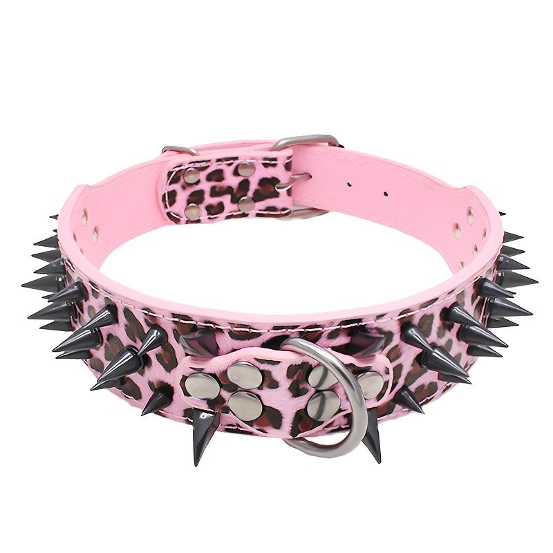 Leather Dog Collar with Spiked Studs – Heavy-Duty, Durable, Non-Breakable Buckle, Hand Wash Only – Sturdy Collar for Medium to Large Dogs" - Premium dog collar from Lizard Vigilante - Just $23.88! Shop now at Lizard Vigilante