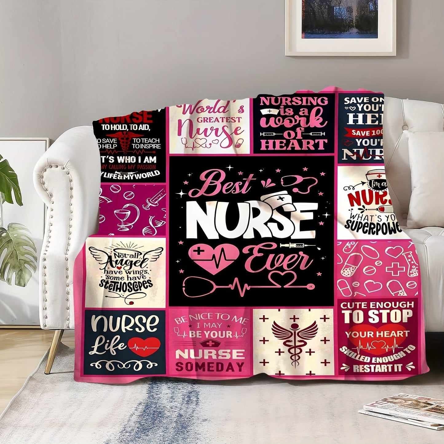 Soft Flannel 1pc Blanket - Gifts For Nurses, Sofa, Bed, Or Outdoor Use