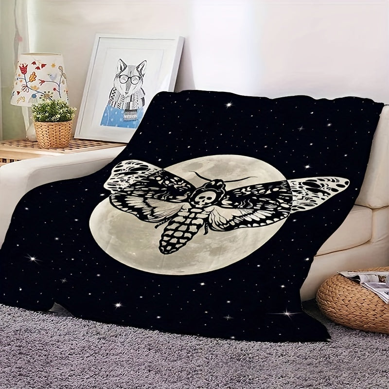 1pc Halloween Theme Blanket, Multi-purpose Gift Blanket, High-definition Printing Super Soft Flannel Blanket, Air Conditioning Blanket, Lunch Break Blanket