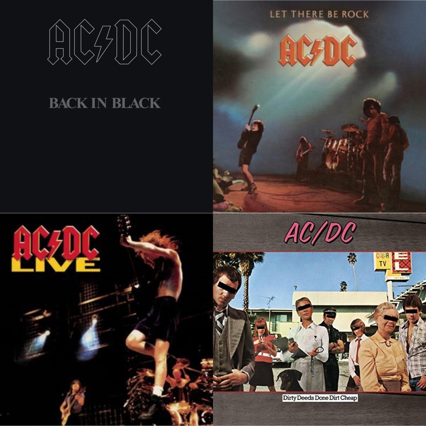 Ac/Dc - Dirty Deeds Done Dirt Cheap & Let There Be Rock & Back In Black & Live - CD Bundle