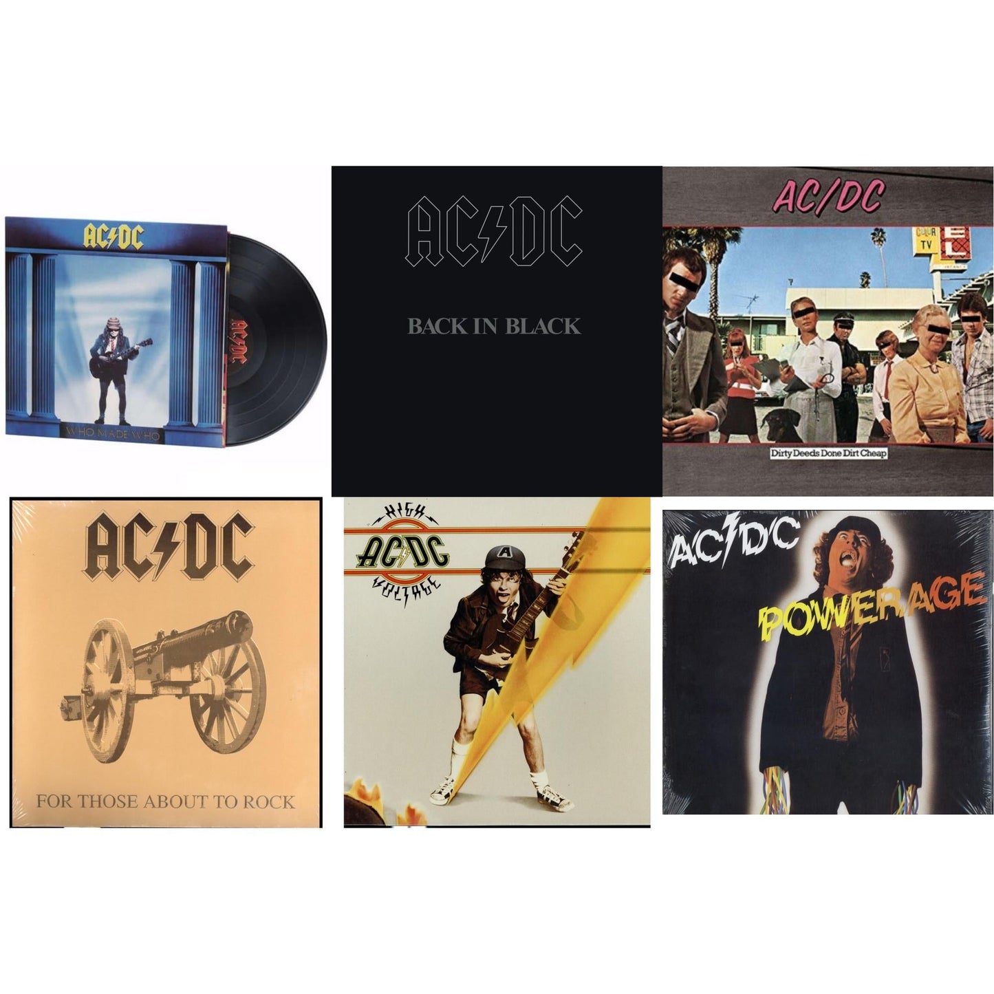 High Voltage (180G) & Dirty Deeds Done Dirt Cheap (180G) & Powerage (180G) & Back In Black (180G) & For Those About To Rock (180G) & Who Made Who (180G)