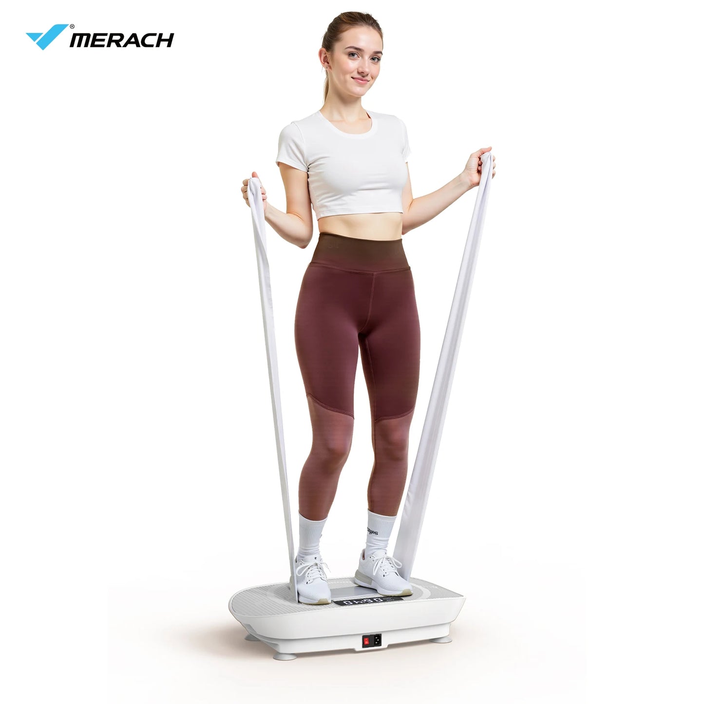 MERACH ShockWave Power Plate – Whole Body 10-Speed Fitness Vibration Machine for Extreme Fat Burn & Muscle Revival