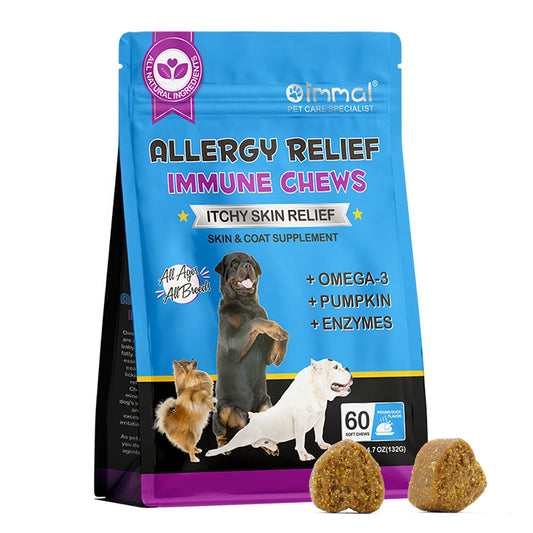 Dog Allergy Relief Chews | Anti-Itch Skin & Coat Supplement for Dogs | Omega-3, Pumpkin, Peking Duck Flavor | 60 Soft Chews - Premium dog supplies from Lizard Vigilante - Just $43.99! Shop now at Lizard Vigilante