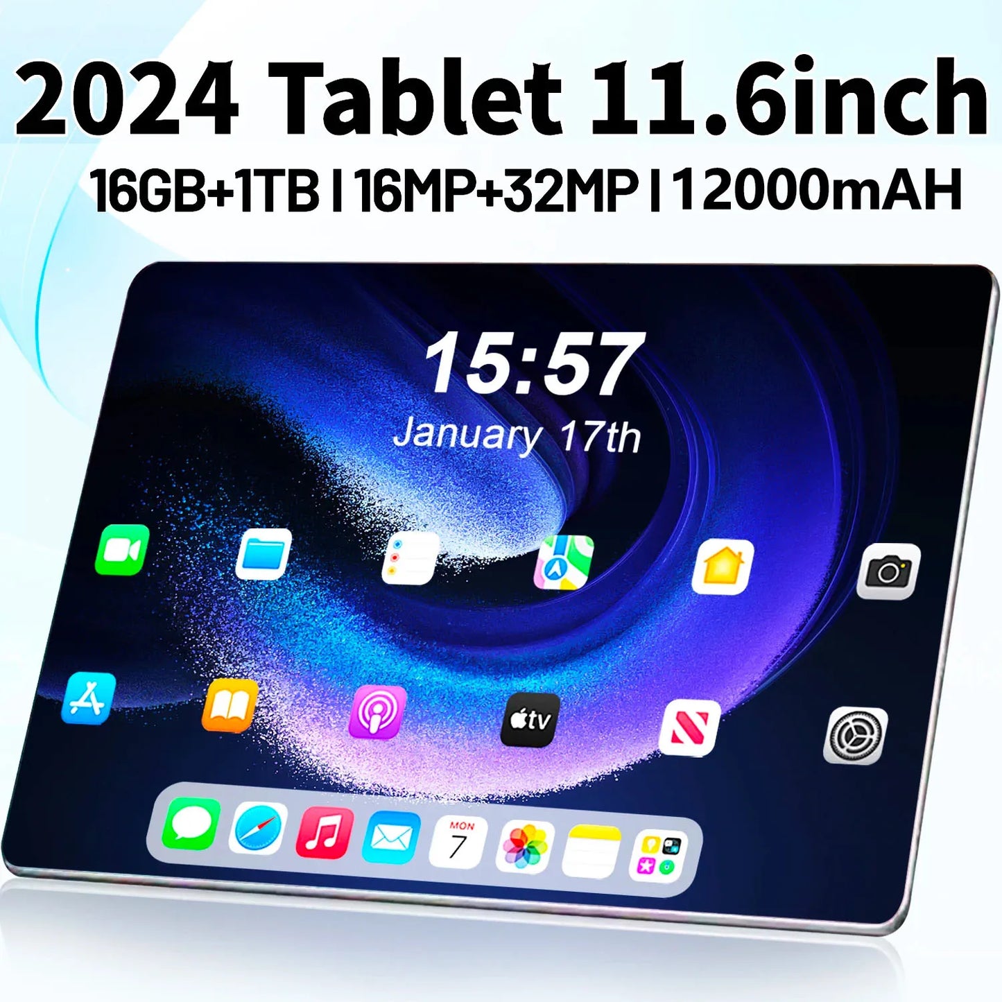 2024 Android 13 5G Tablet – 11.6" 16GB RAM 1TB Storage, 12000mAh Battery, 32MP Dual Camera, 10-Core Processor, Wi-Fi & Bluetooth Enabled - Premium tablet from Lizard Vigilante - Just $127.99! Shop now at Lizard Vigilante