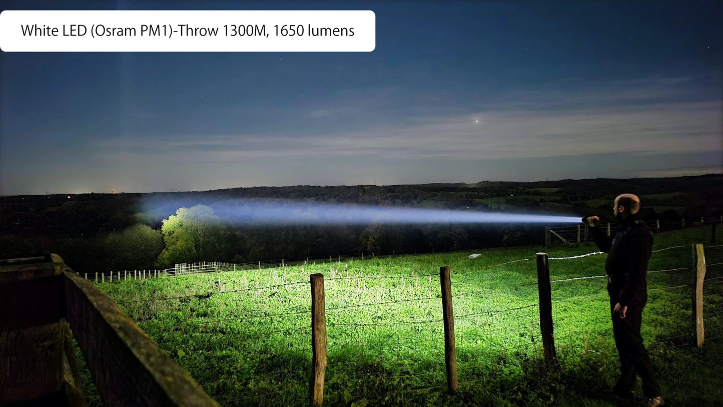 Acebeam L19 2.0 Tactical Hunting Flashlight — 2200 Lumens, 1184+ Yards Beam, Rechargeable IP68 Long-Range Light