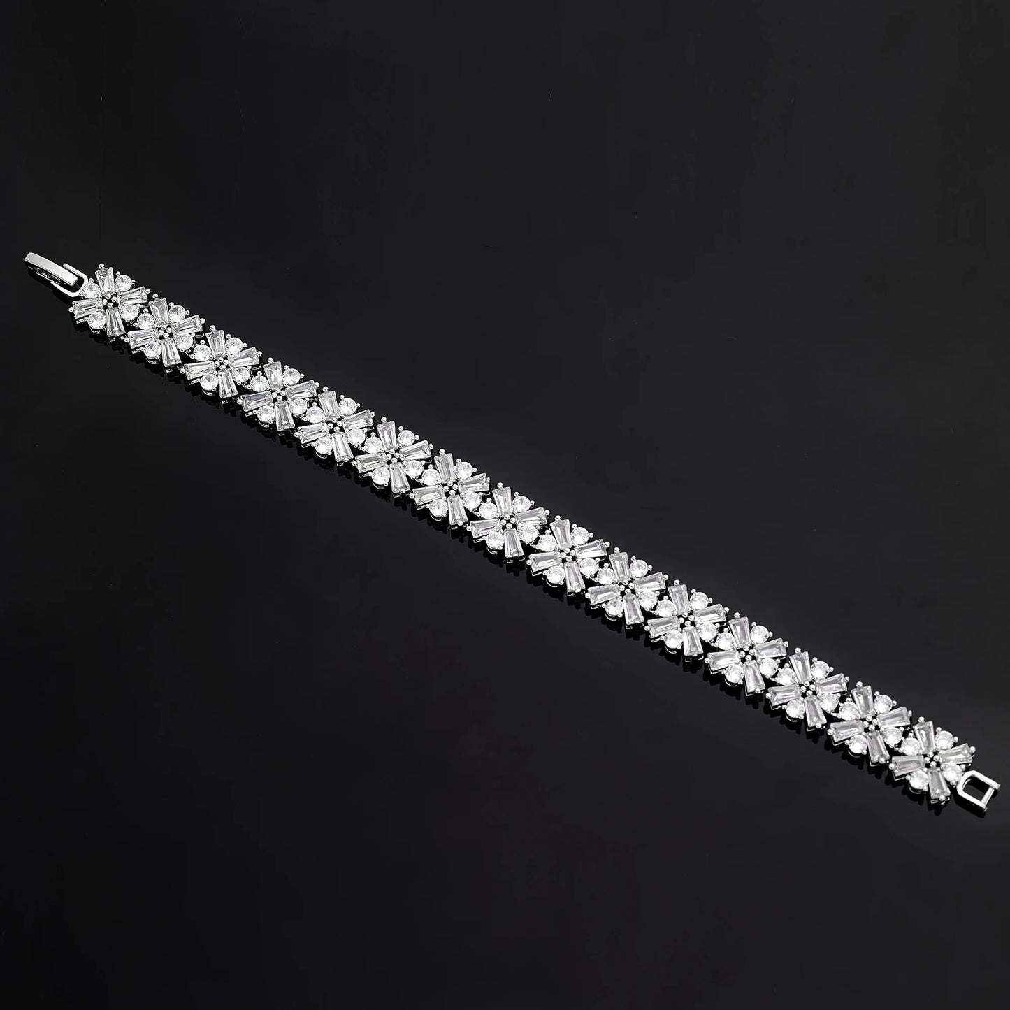 Luxury Wedding Indian Bridal Jewelry Sets Women Snowflakes Cubic Zirconia 4 pcs Necklace Earrings for Women - Premium  from Lizard Vigilante - Just $70.99! Shop now at Lizard Vigilante