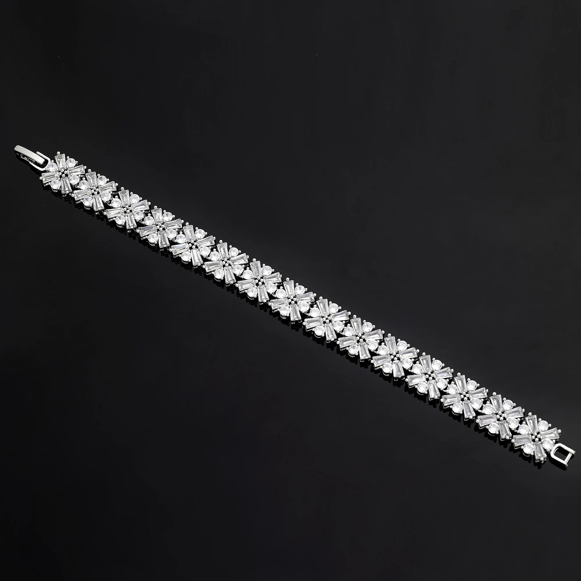 Luxury Wedding Indian Bridal Jewelry Sets Women Snowflakes Cubic Zirconia 4 pcs Necklace Earrings for Women - Premium  from Lizard Vigilante - Just $70.99! Shop now at Lizard Vigilante