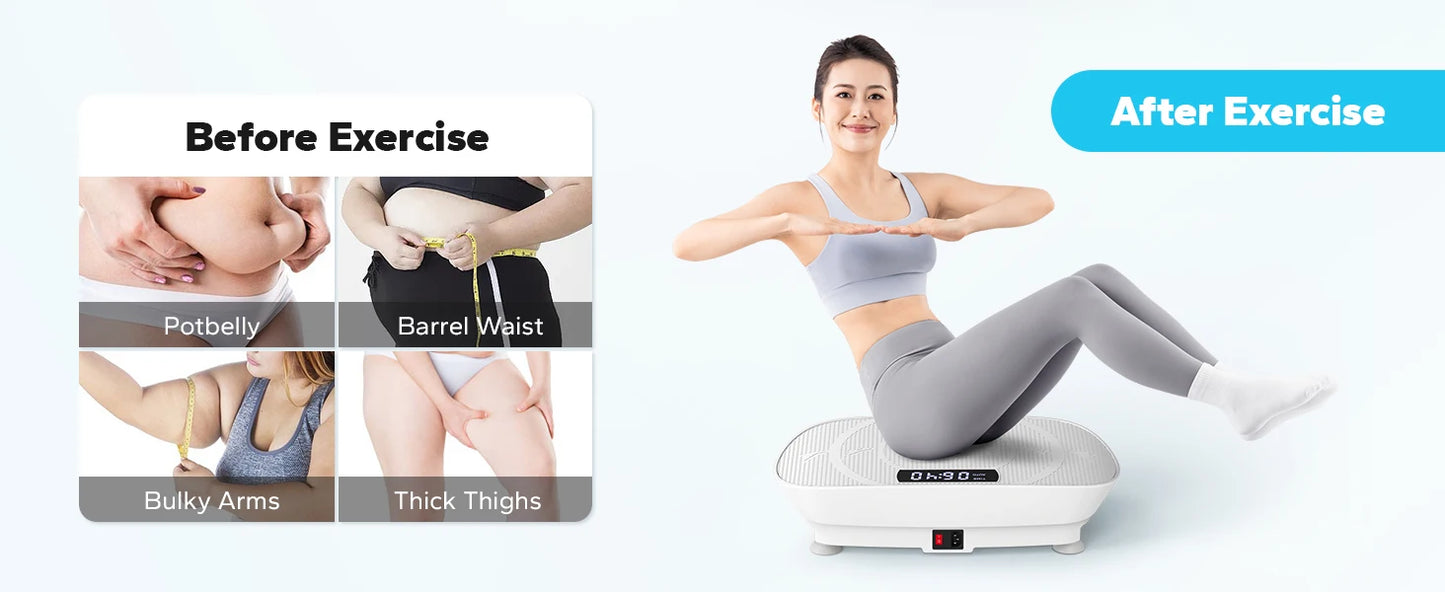 MERACH ShockWave Power Plate – Whole Body 10-Speed Fitness Vibration Machine for Extreme Fat Burn & Muscle Revival