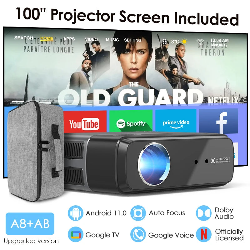 [Netflix Officially-Licensed] Smart Home Theater Projectors 4k Ultra HD for Movies Auto Focus and Keystone 1280 ANSI Projector - Premium  from Lizard Vigilante - Just $792.99! Shop now at Lizard Vigilante