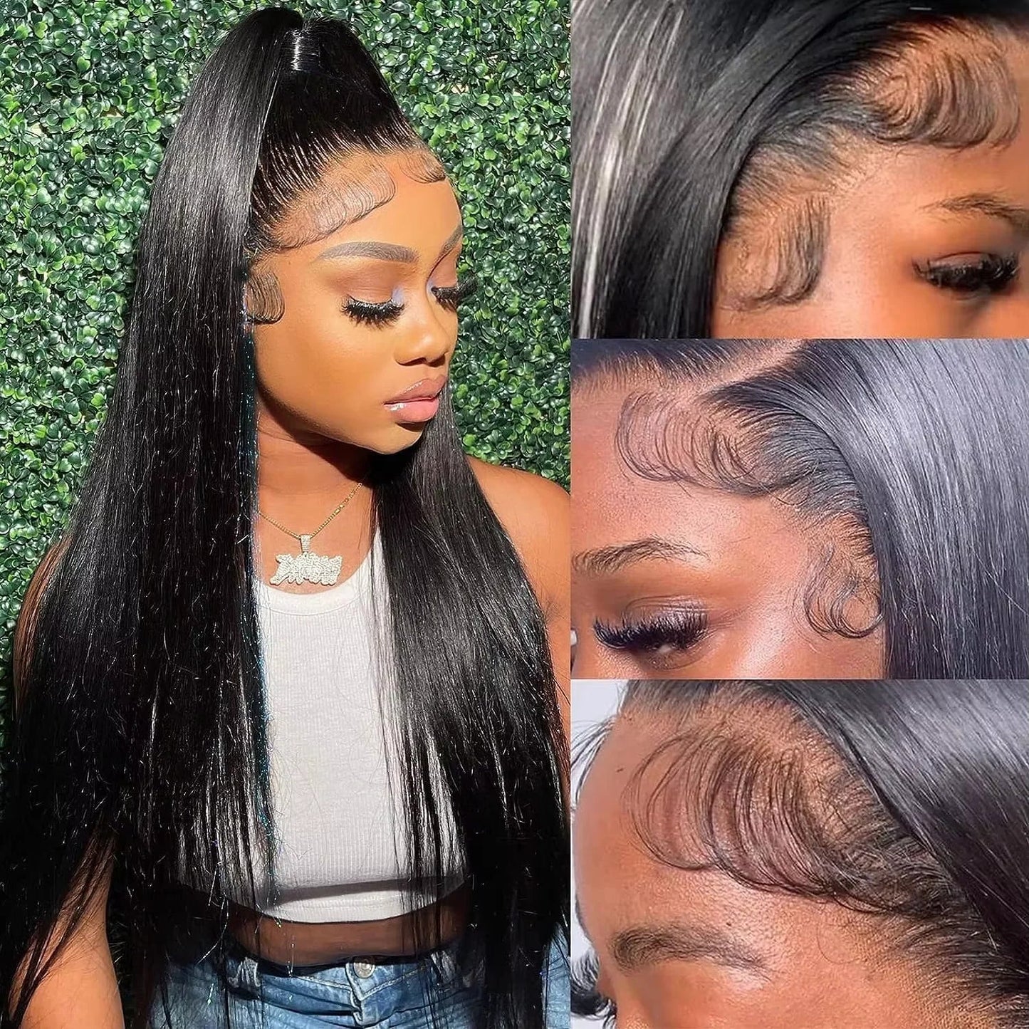 Lafino 40 Inch 13x6 Lace Front Human Hair Wig Straight Hd Lace Frontal Wig 13x4 Black Wig Human Hair Bob Wigs For Women