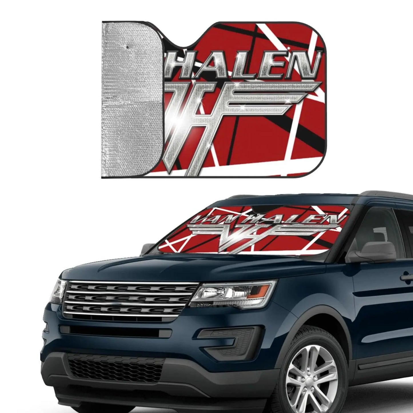 Van Halen Windshield Sun Shade, UV Protection Car Visor, Blocks Sun Heat - Premium auto sun shade from Lizard Vigilante - Just $42.99! Shop now at Lizard Vigilante