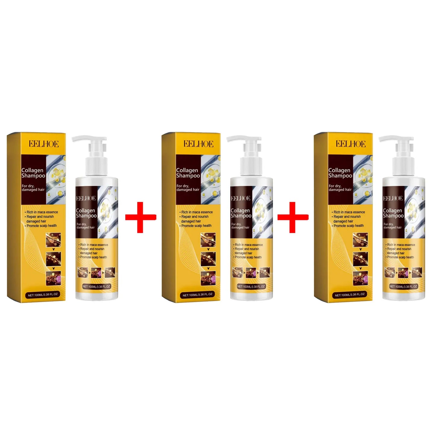 Collagen Shampoo Prevent Hair Loss Hair Breakage Treatment Nourish Hair Roots Frizzy Remover Smoothing Brightening Shampoo 100ml