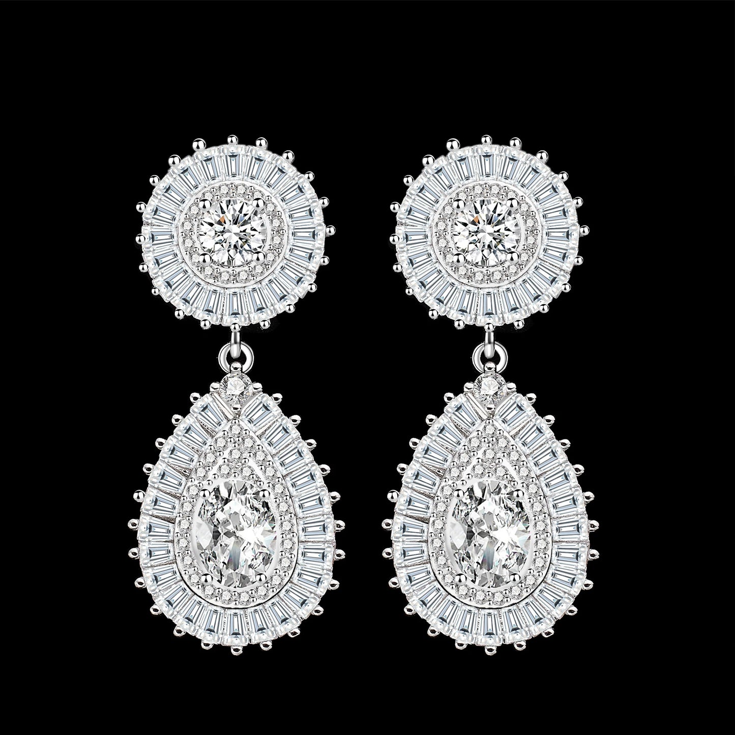 Luxury Wedding Indian Bridal Jewelry Sets Women Snowflakes Cubic Zirconia 4 pcs Necklace Earrings for Women - Premium  from Lizard Vigilante - Just $70.99! Shop now at Lizard Vigilante