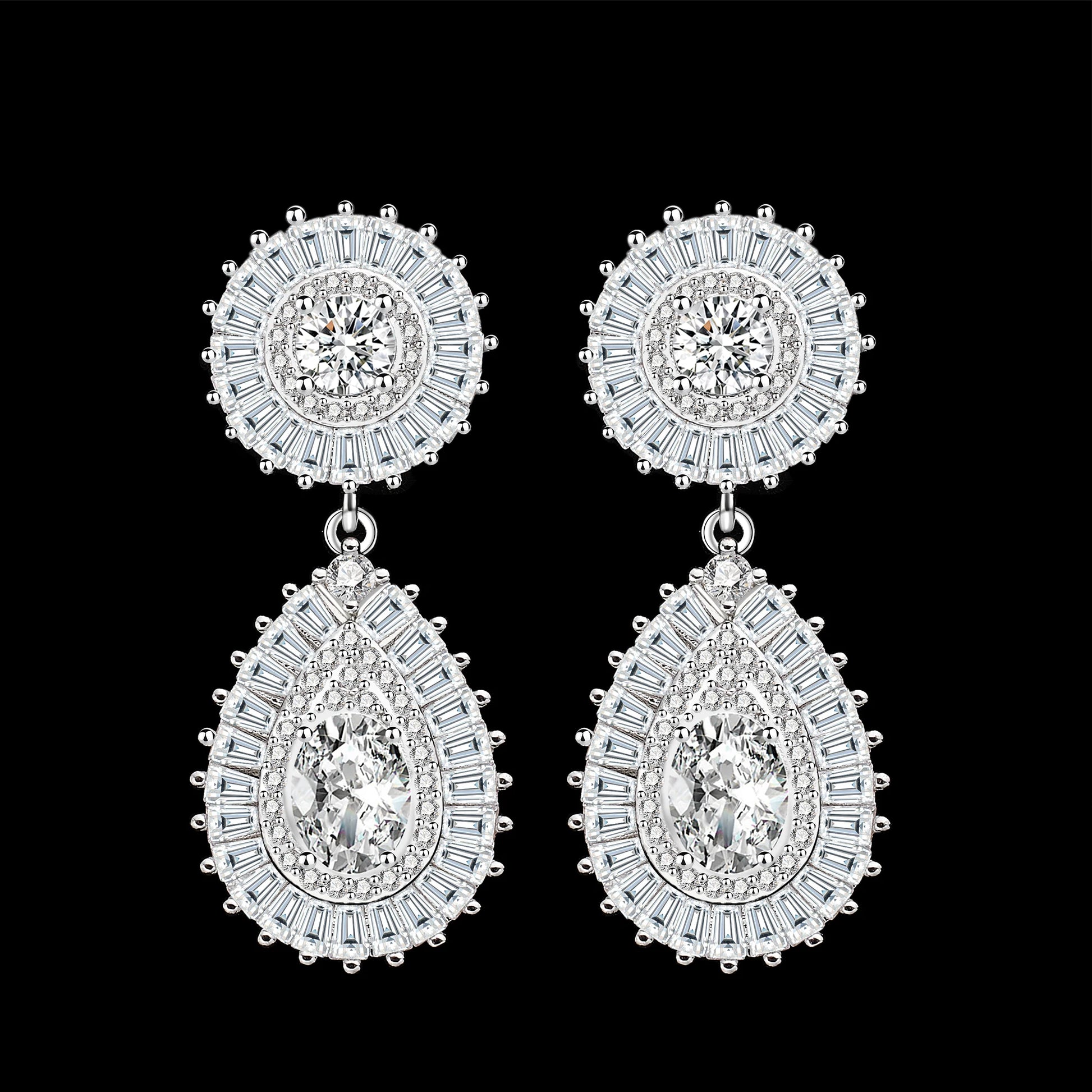 Luxury Wedding Indian Bridal Jewelry Sets Women Snowflakes Cubic Zirconia 4 pcs Necklace Earrings for Women - Premium  from Lizard Vigilante - Just $70.99! Shop now at Lizard Vigilante