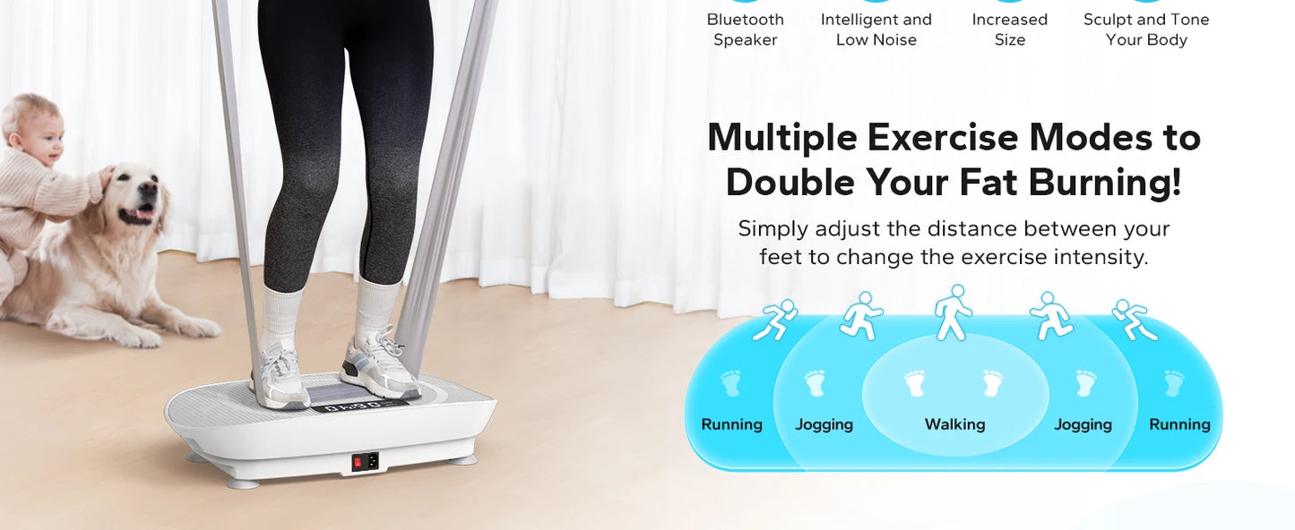 MERACH ShockWave Power Plate – Whole Body 10-Speed Fitness Vibration Machine for Extreme Fat Burn & Muscle Revival