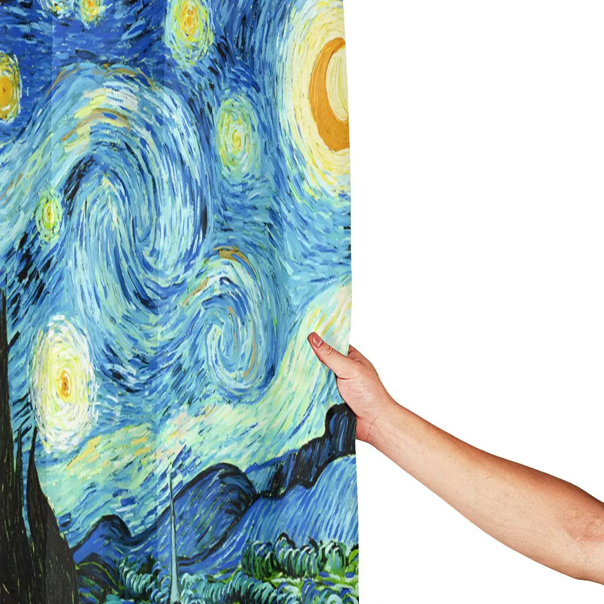 1pc Van Gogh-Inspired Artistic Shower Curtain Liner - Perfect for Bathroom Decoration - Includes 12 Hooks - Premium  from Lizard Vigilante - Just $17.99! Shop now at Lizard Vigilante