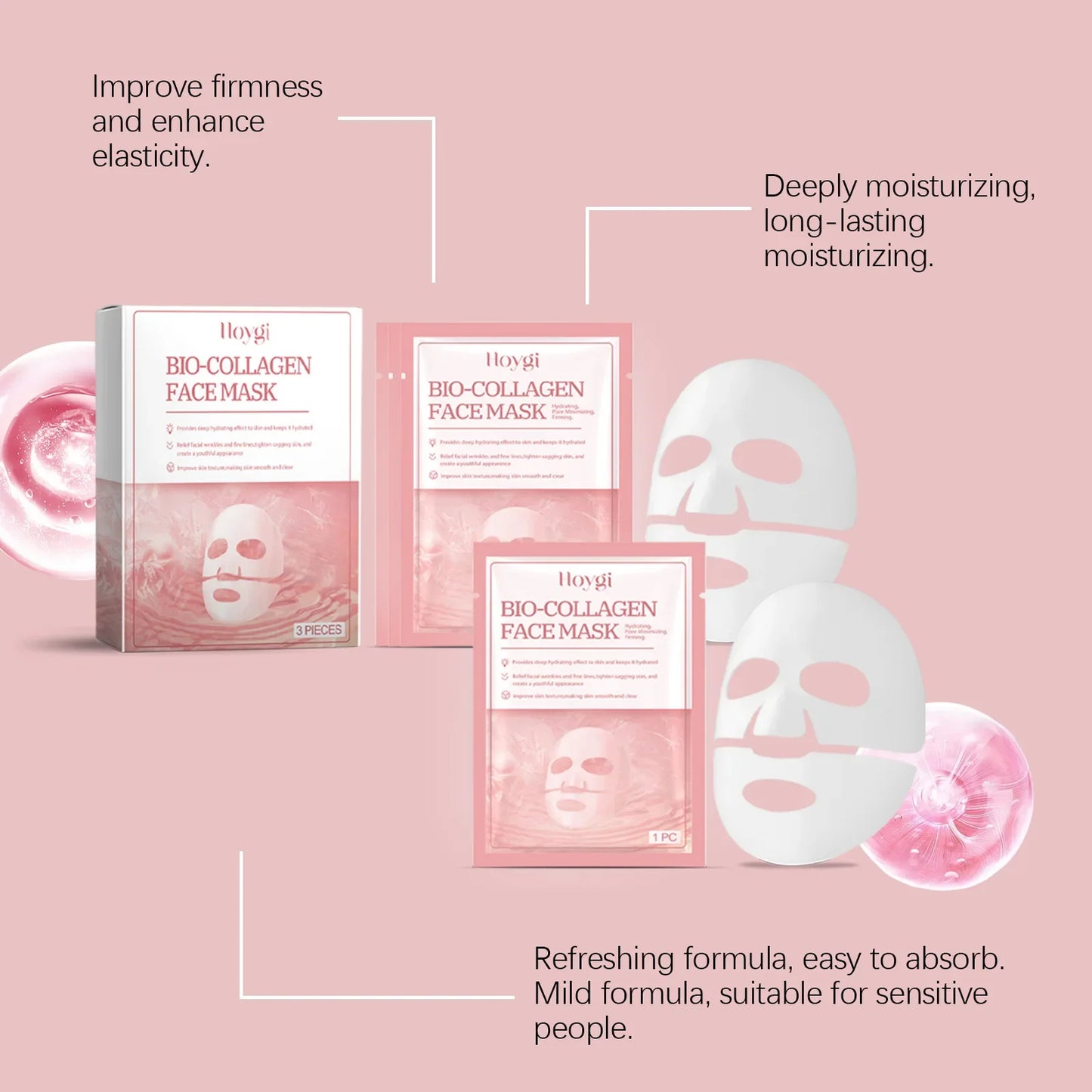 Bio-Collagen Real Deep Mask Hydrolyzed Collagen Soluble Rejuvenation Pore Shrinking  Brightening Refresh Moisturizing Sheet Mask