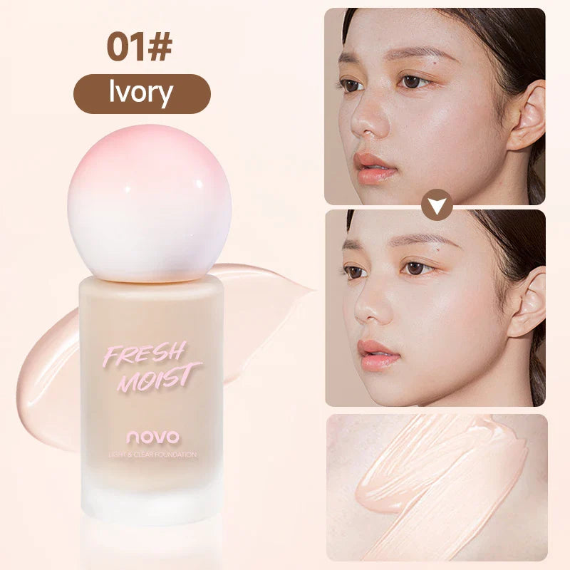 2-color Liquid Foundation BB Cream - Matte Cream, Long-lasting 24-hour Coverage Waterproof, Sodium Hyaluronate and Vitamin E