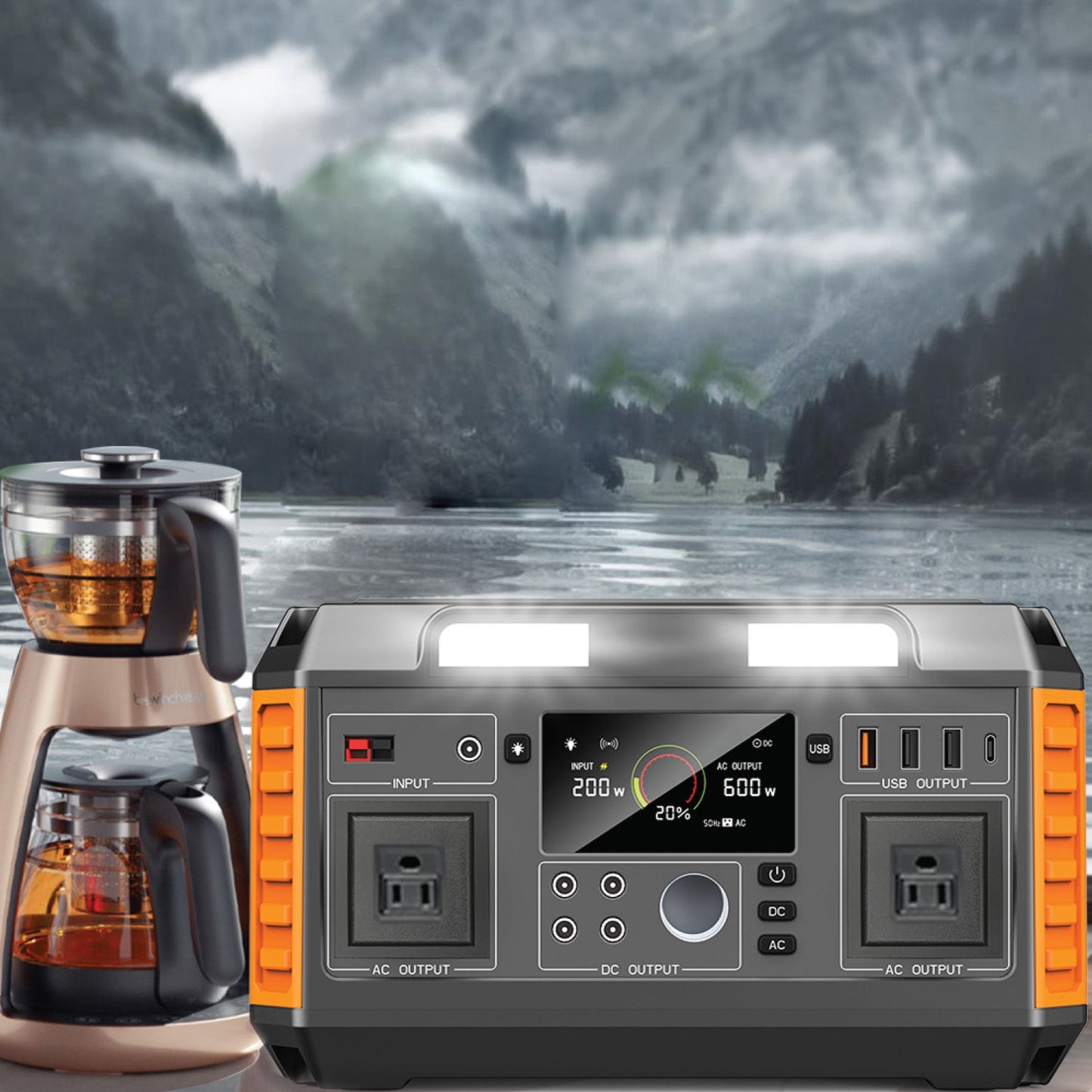 Portable LED Power Station SEPIIDA 600 Watt