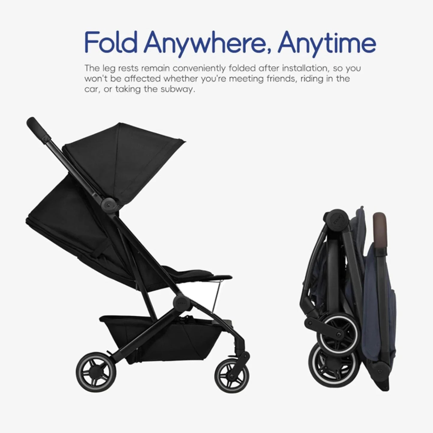 The stroller's leg rest provides additional leg support and can be easily adjusted and folded away for Joolz AER+/AER strollers