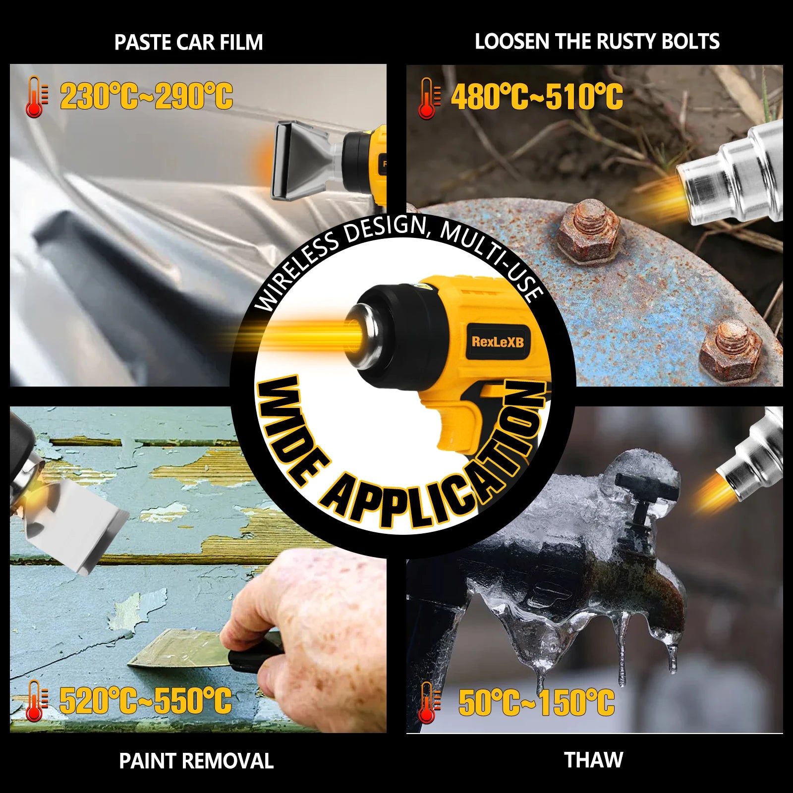 400W 500°C Cordless Heat Gun for Dewalt 20V Li-ion Battery – Powerful Hot Air Gun for Shrinking PVC, Paint Removal & More (No Battery Included) - Premium heat gun from Lizard Vigilante - Just $68.88! Shop now at Lizard Vigilante