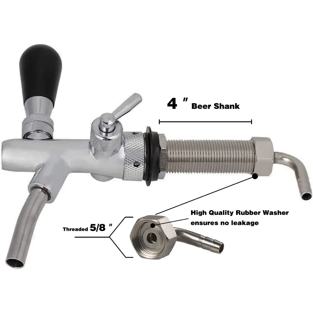 G5/8 Beer Faucet Adjustable Draft Beer Tap Faucet Shank with Chrome Plating – Stainless Steel Core Draft Keg Tap for Keg - Premium beer faucet from Lizard Vigilante - Just $35.99! Shop now at Lizard Vigilante