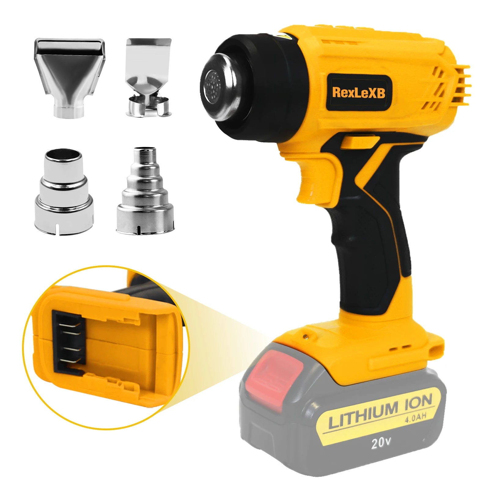 400W 500°C Cordless Heat Gun for Dewalt 20V Li-ion Battery – Powerful Hot Air Gun for Shrinking PVC, Paint Removal & More (No Battery Included) - Premium heat gun from Lizard Vigilante - Just $68.88! Shop now at Lizard Vigilante