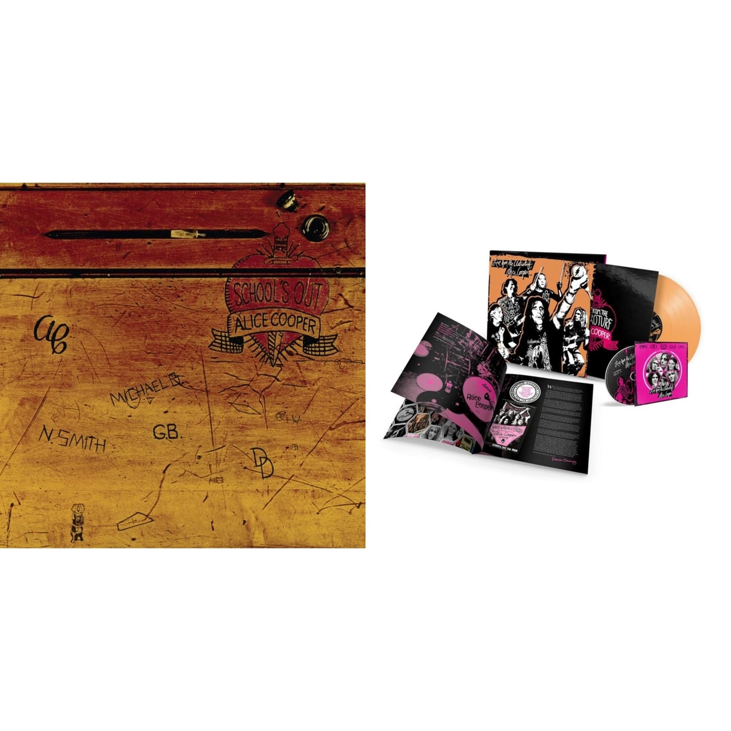 Alice Cooper - Live From The Astroturf (Apricoot LP Vinyl/DVD) & School's Out (Expanded & Remastered/3LP)