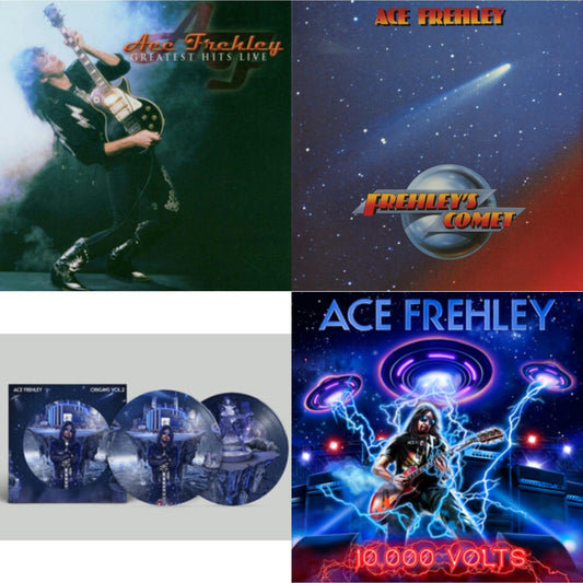Greatest Hits Live & 10,000 Volts (Orange Tabby LP Vinyl) & Origins: Vol. 2 (Picture Disc) & Frehley's Comet (Red & Blue Hand Poured Effect LP Vinyl)