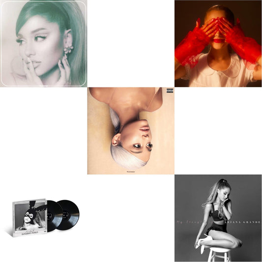 Ariana Grande - Positions (Coke Bottle Clear LP Vinyl) & Eternal Sunshine (X) (Ruby LP Vinyl) & Sweetener (X) (2LP) & Dangerous Woman (2LP) & My Everything