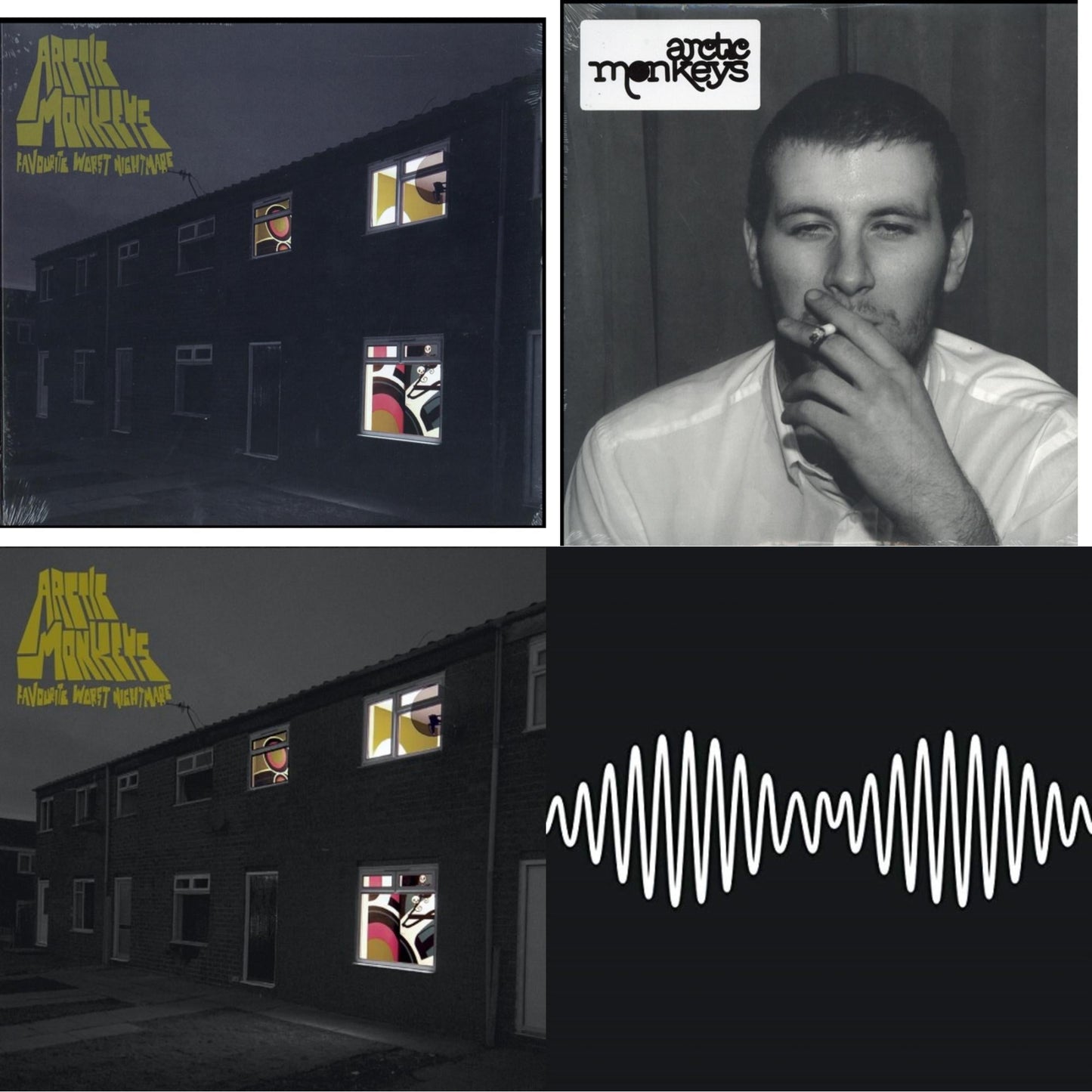 Arctic Monkeys - Favourite Worst Nightmare & Favourite Worst Nightmare (Gatefold) & Whatever People Say I Am That's What I Am Not & Am (Dl Card) - LP Vinyl Bundle
