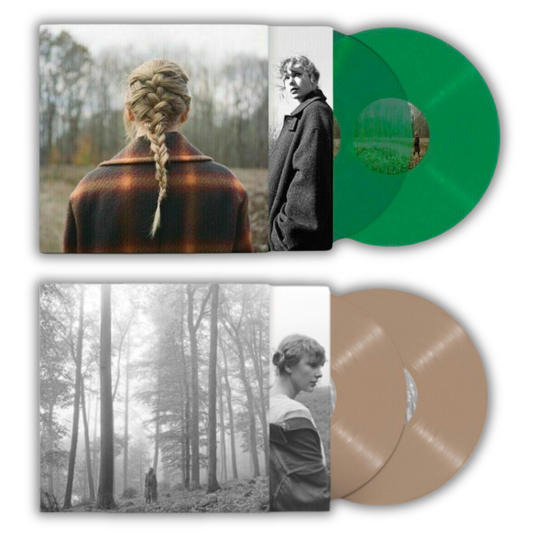 Taylor Swift - Folklore (X) (Beige Vinyl/2LP) & Taylor Swift - Evermore (Translucent Green Vinyl/2LP)