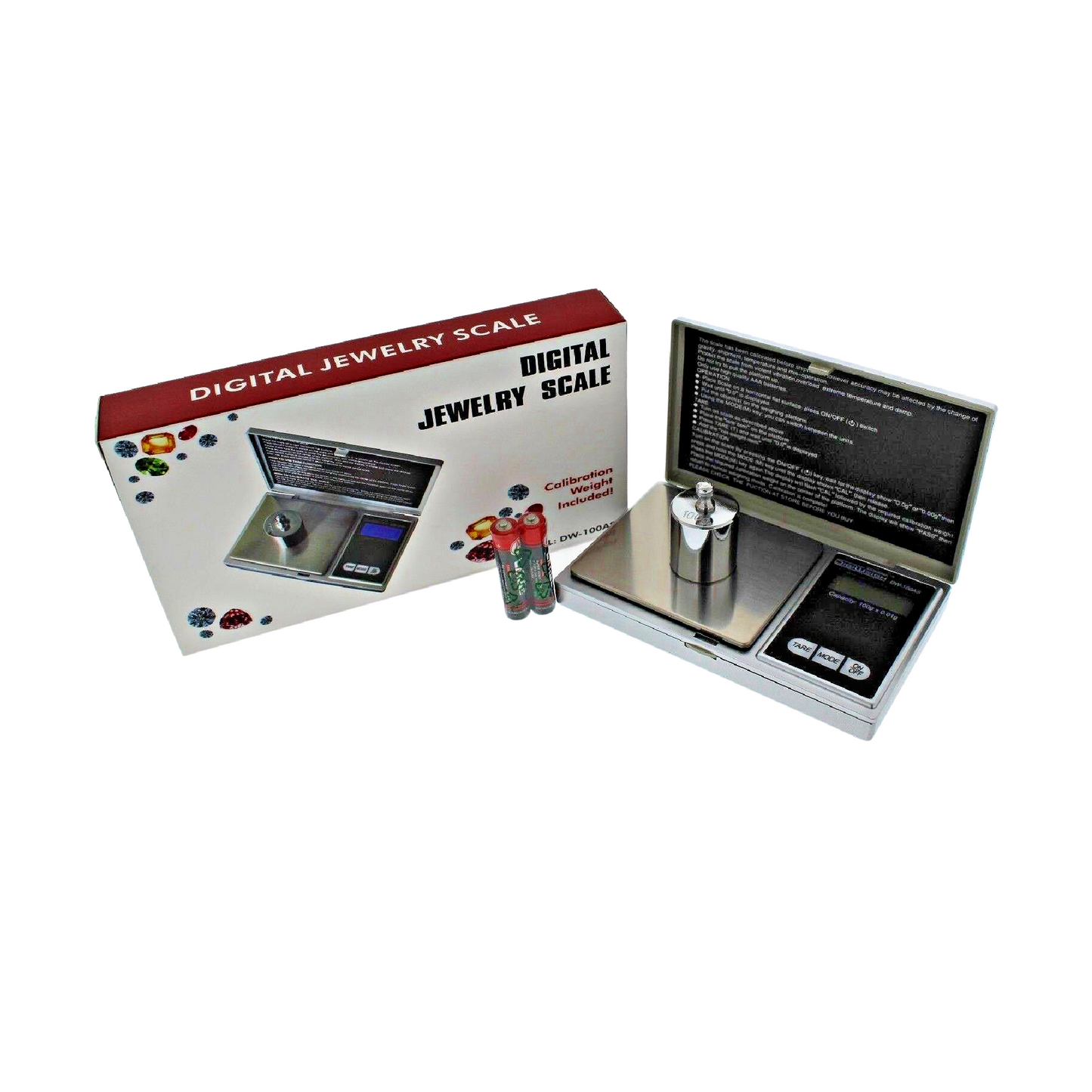 DigiWeigh DW-100AS Pocket Digital Scale – 100g x 0.01g | Precision Jewelry & Gem Scale for Gold, Gems, Reloading, Coins, Specimens