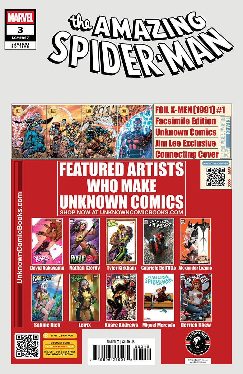 Amazing Spider-Man #3 Unknown Comics Kaare Andrews Exclusive Virgin Var (05/07/2025)