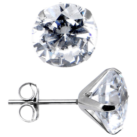 14k White Gold 1.25ct Cubic Zirconia Round Earrings