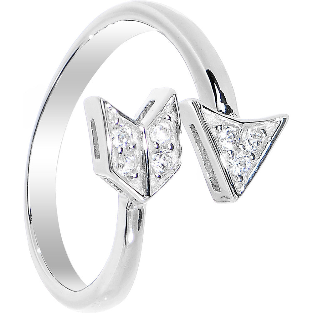925 Sterling Silver CZ Arrow Toe Ring