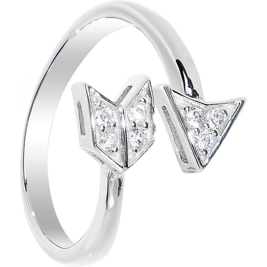 925 Sterling Silver CZ Arrow Toe Ring
