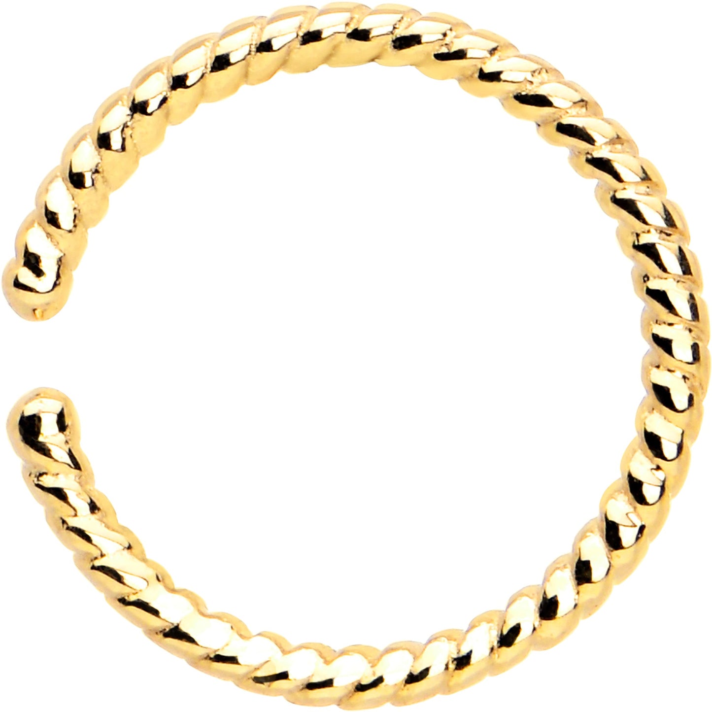 14k Yellow Gold Bendable Nose Hoop 20G 5/16 Twisted