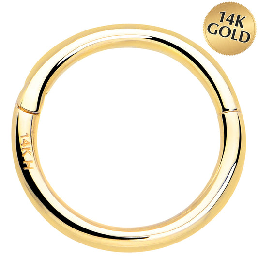 14k Solid Yellow Gold Hinged Segment Ring Elegance 18G 5/16
