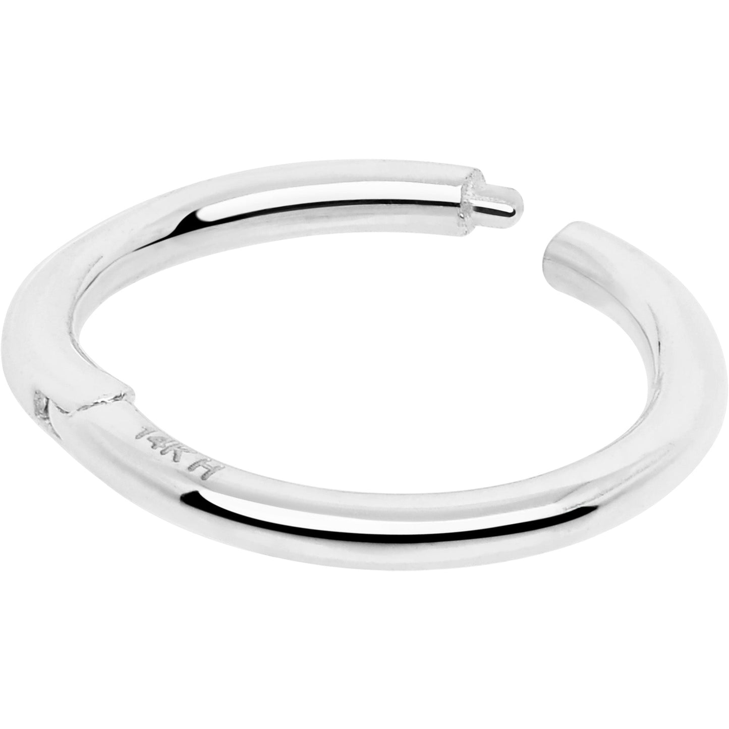 14k Solid White Gold Hinged Segment Ring Elegance 18G 5/16