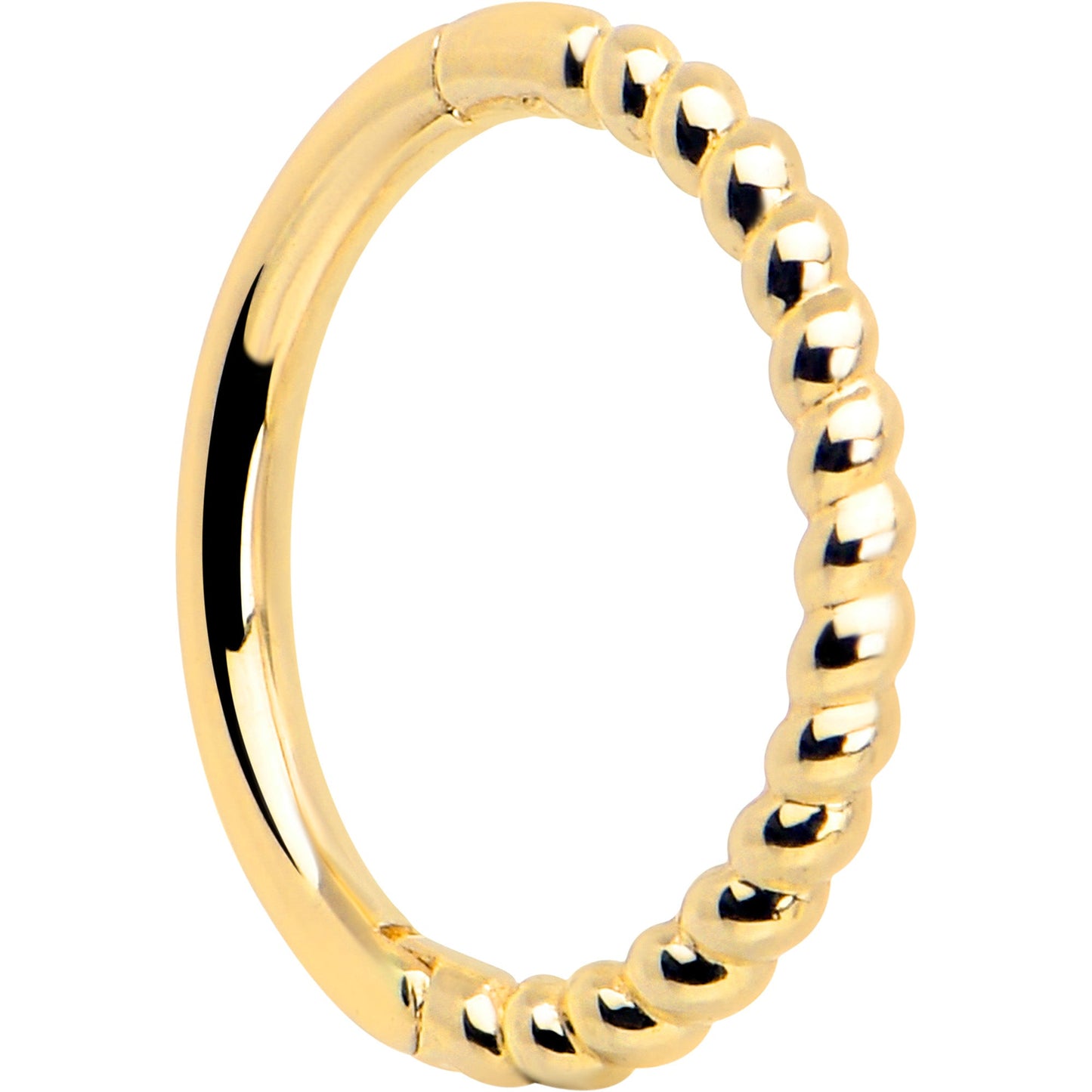 14k Solid Yellow Gold Hinged Segment Ring Forward Facing Twisted 18G 5/16