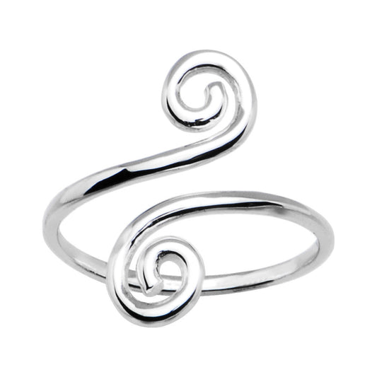 Solid 14k White Gold Scrolled Toe Ring
