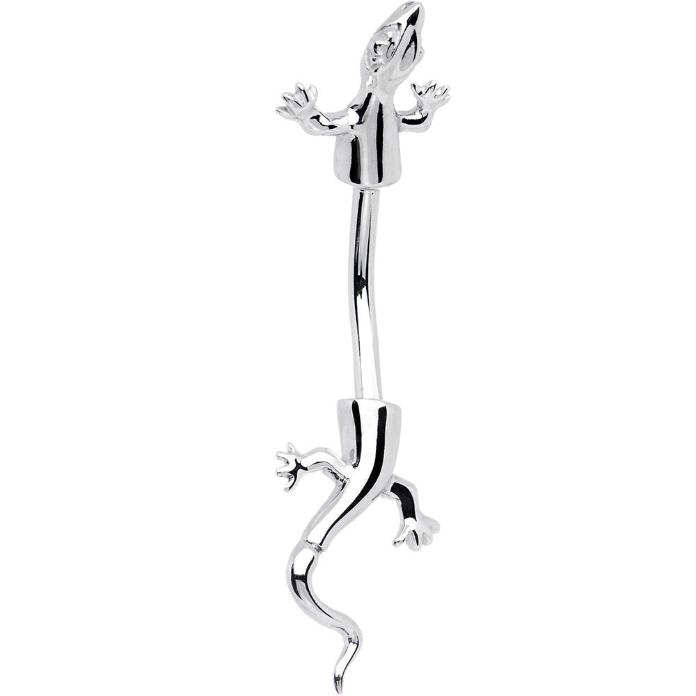 16G Solid 14k White Gold Lizard Belly Ring