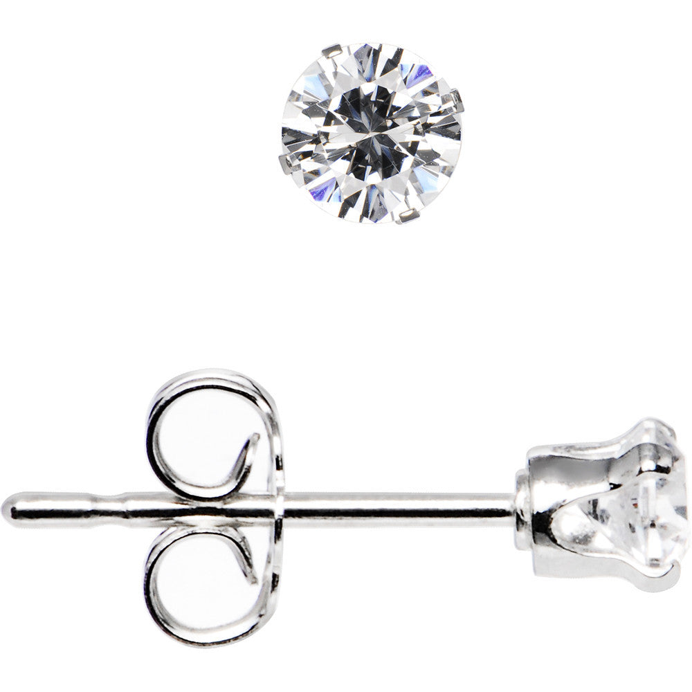 925 Sterling Silver CZ Stud Earrings